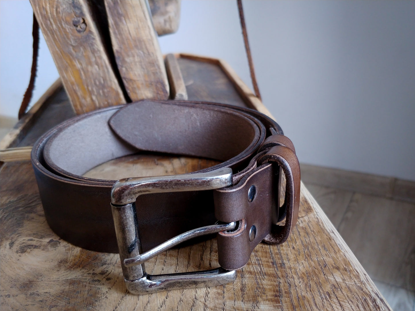 Pasek do Spodni z Naturalnej Skóry Bydlęcej (Czekoladowy, 40mm) - Ursus Maxymus Leatherworks