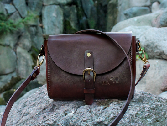Aurora shoulder bag is made of high quality full grain leather
